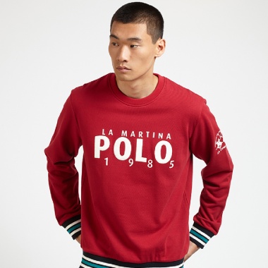 Sudadera cuello redondo rojo