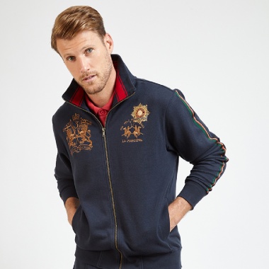 Sudadera deportiva azul cuello alto