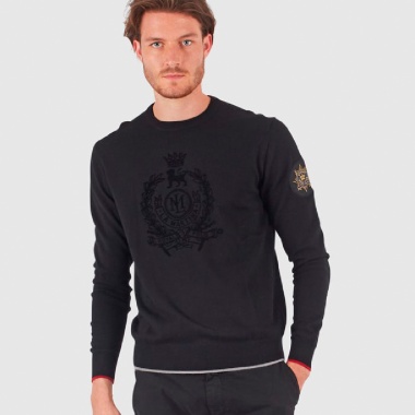 Jersey negro cuello redondo