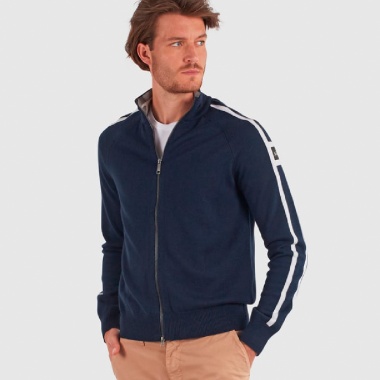 Cardigan cremallera y cuello alto