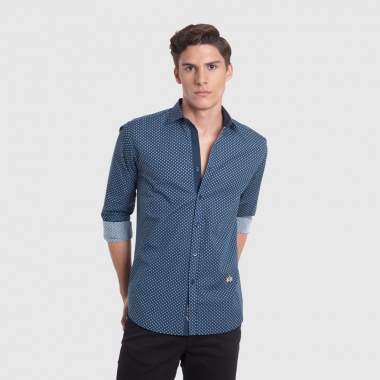 Camisa Quadrario marino blanco