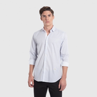 Camisa Quadrato blanco marino