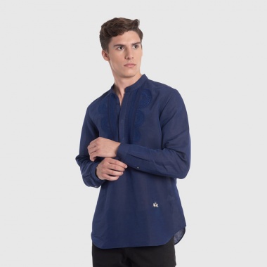 Camisa Qiyas azul oscuro