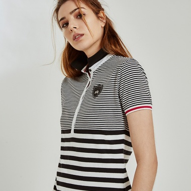 Polo Blanco y Negro de manga corta