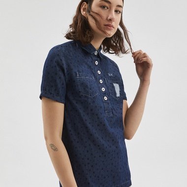Camisa Denim de manga corta