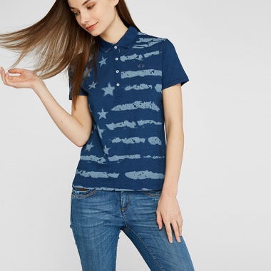 Polo Azul Estrellas con estampado