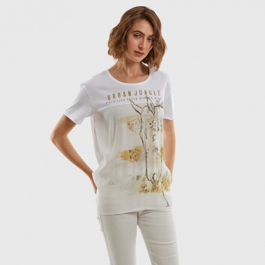Camiseta blanca dibujo caballo