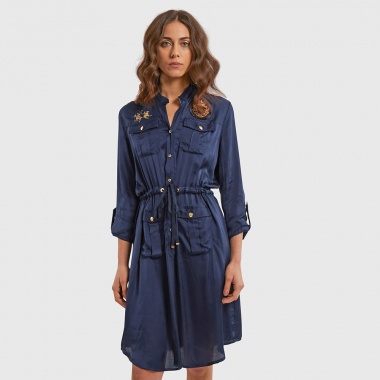 Vestido azul camisero