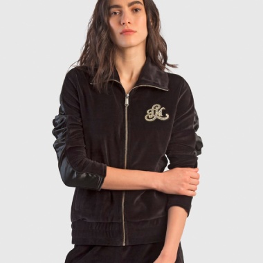 Sudadera negra cremallera