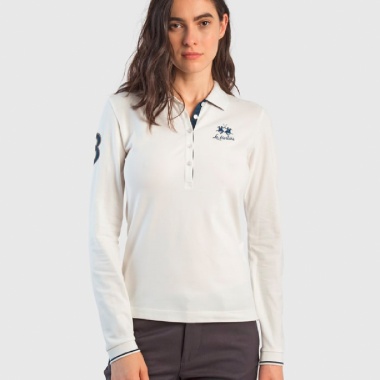 Polo manga larga blanco